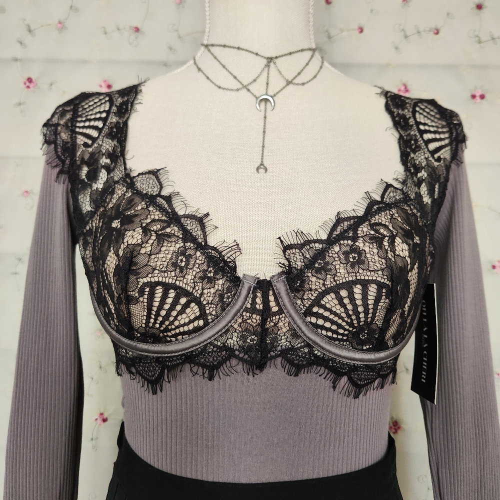 Oh La La Cheri Eyelash Lace Bodysuit - Picture 8 of 11